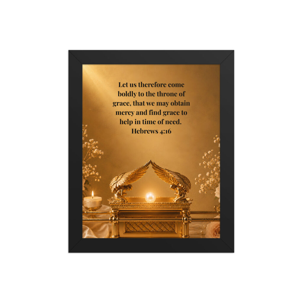 Mercy Triumphed Over Death | Hebrews 4:16 Framed Christian Wall Art