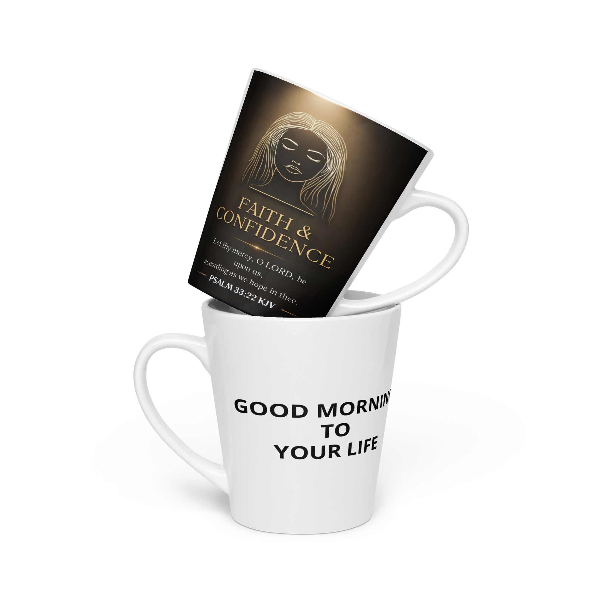 Faith & Confidence — Psalm 33:22 Christian Latte Mug - Image 5
