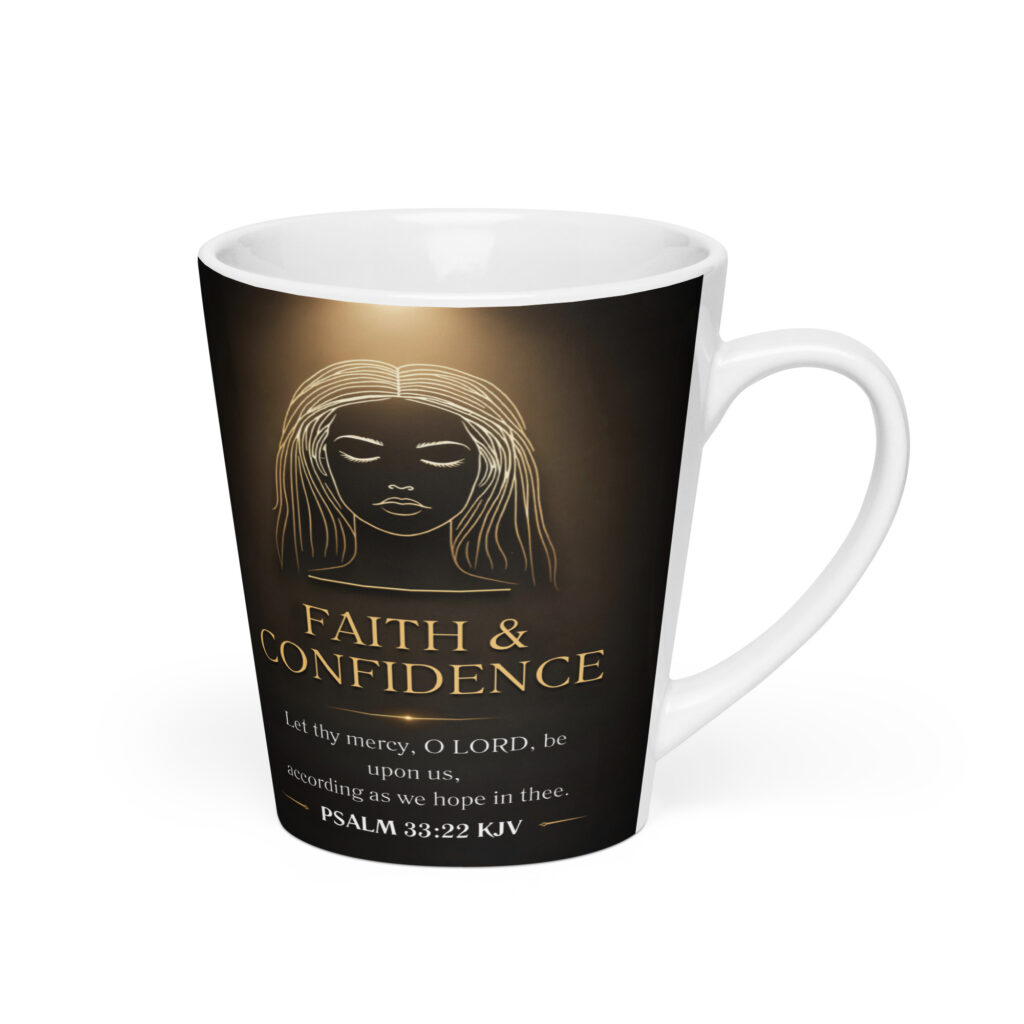 Faith & Confidence — Psalm 33:22 Christian Latte Mug