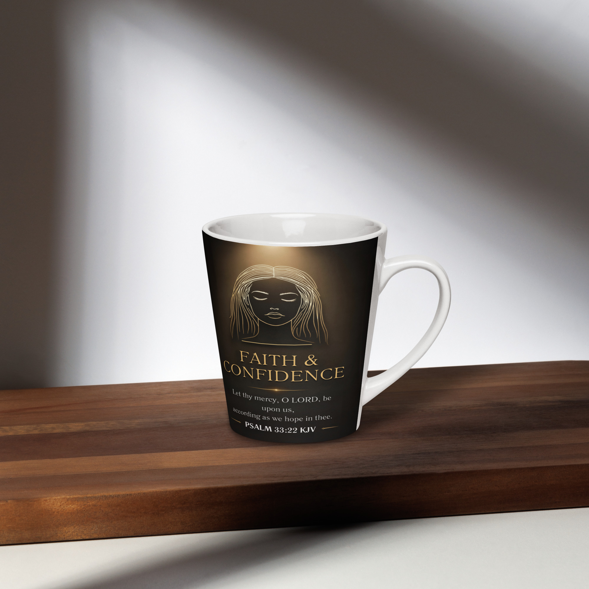 Faith & Confidence — Psalm 33:22 Christian Latte Mug - Image 6