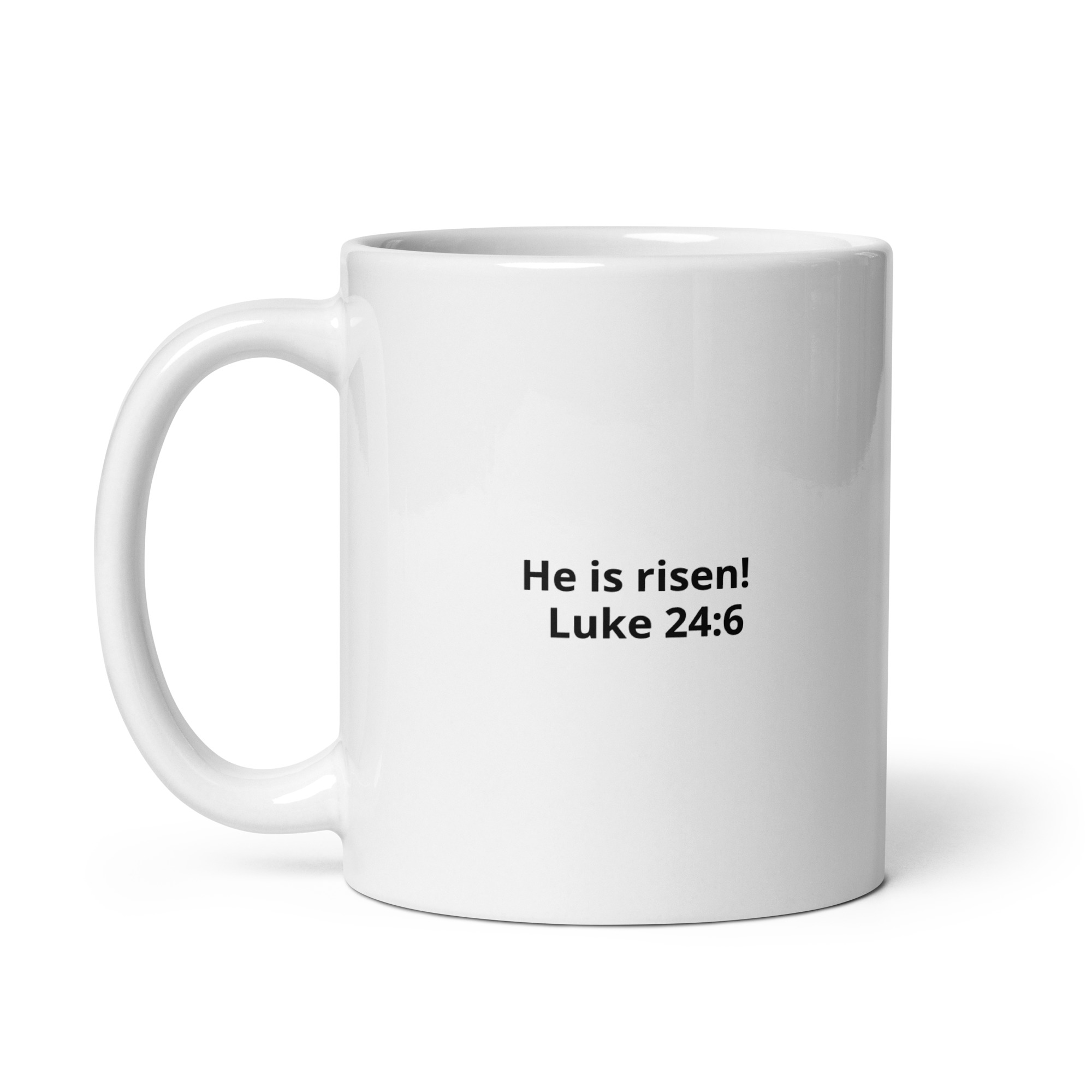 He Is Risen – Matthew 28:6 | Christian Coffee Mug-11oz - Image 3