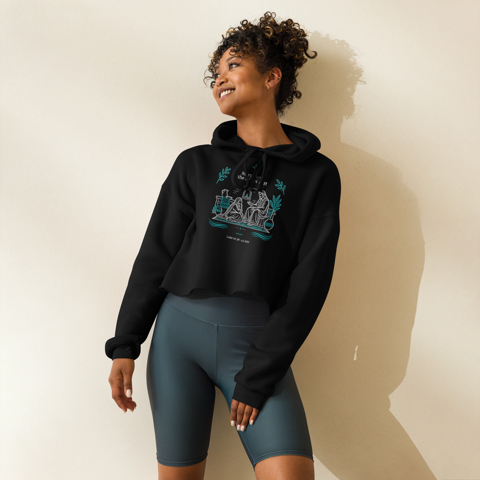 You Chose the Better Part | Luke 10:38–42 Christian Women’s Crop Hoodie - Image 13