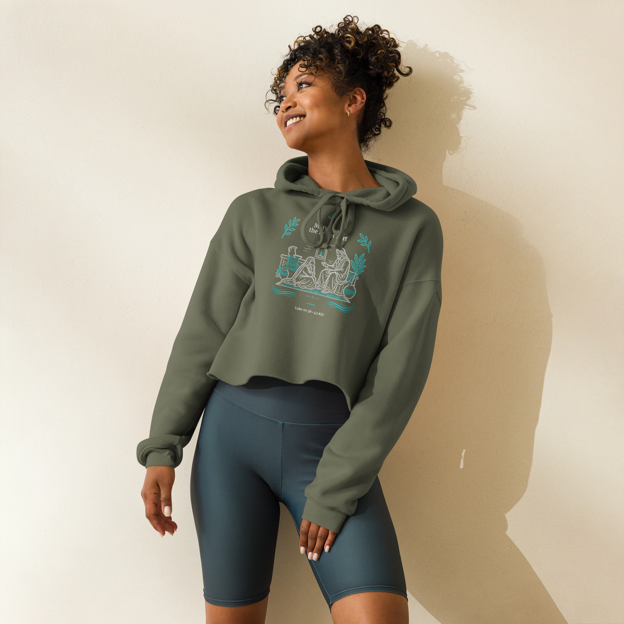 You Chose the Better Part | Luke 10:38–42 Christian Women’s Crop Hoodie - Image 14