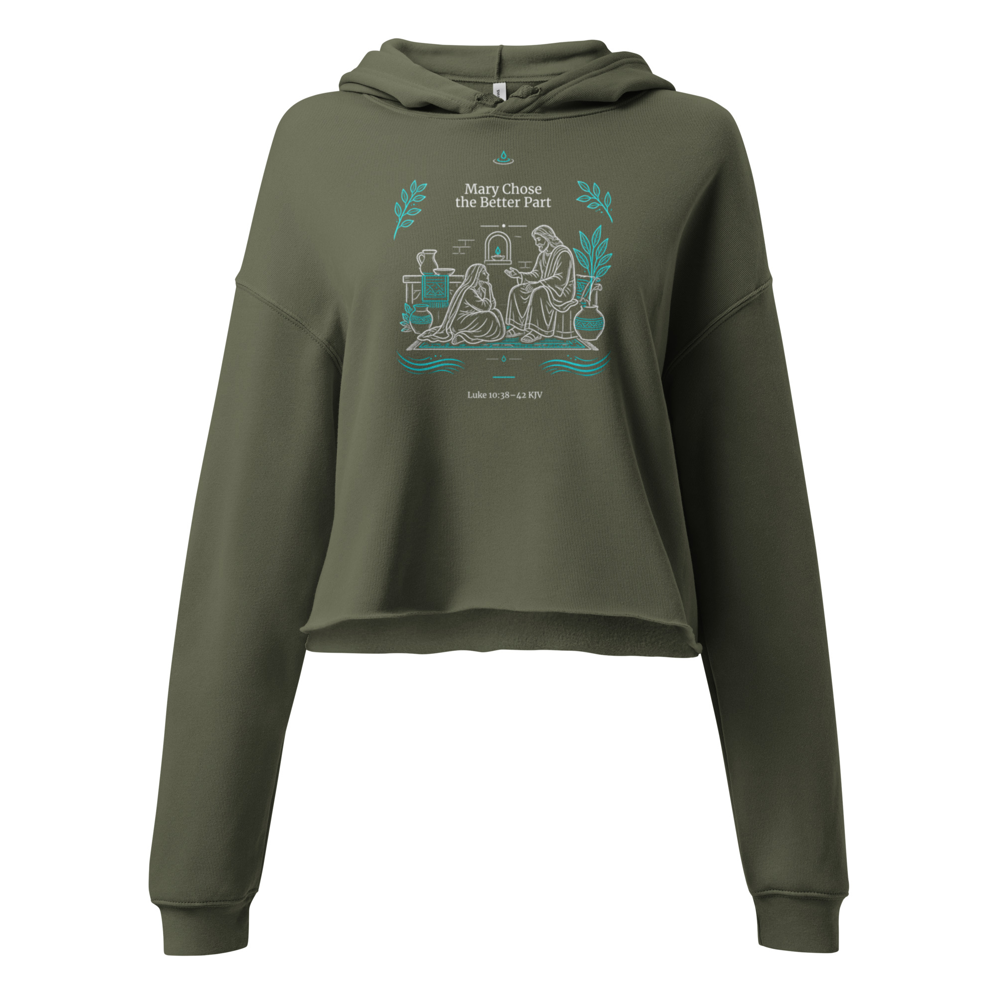 You Chose the Better Part | Luke 10:38–42 Christian Women’s Crop Hoodie - Image 2
