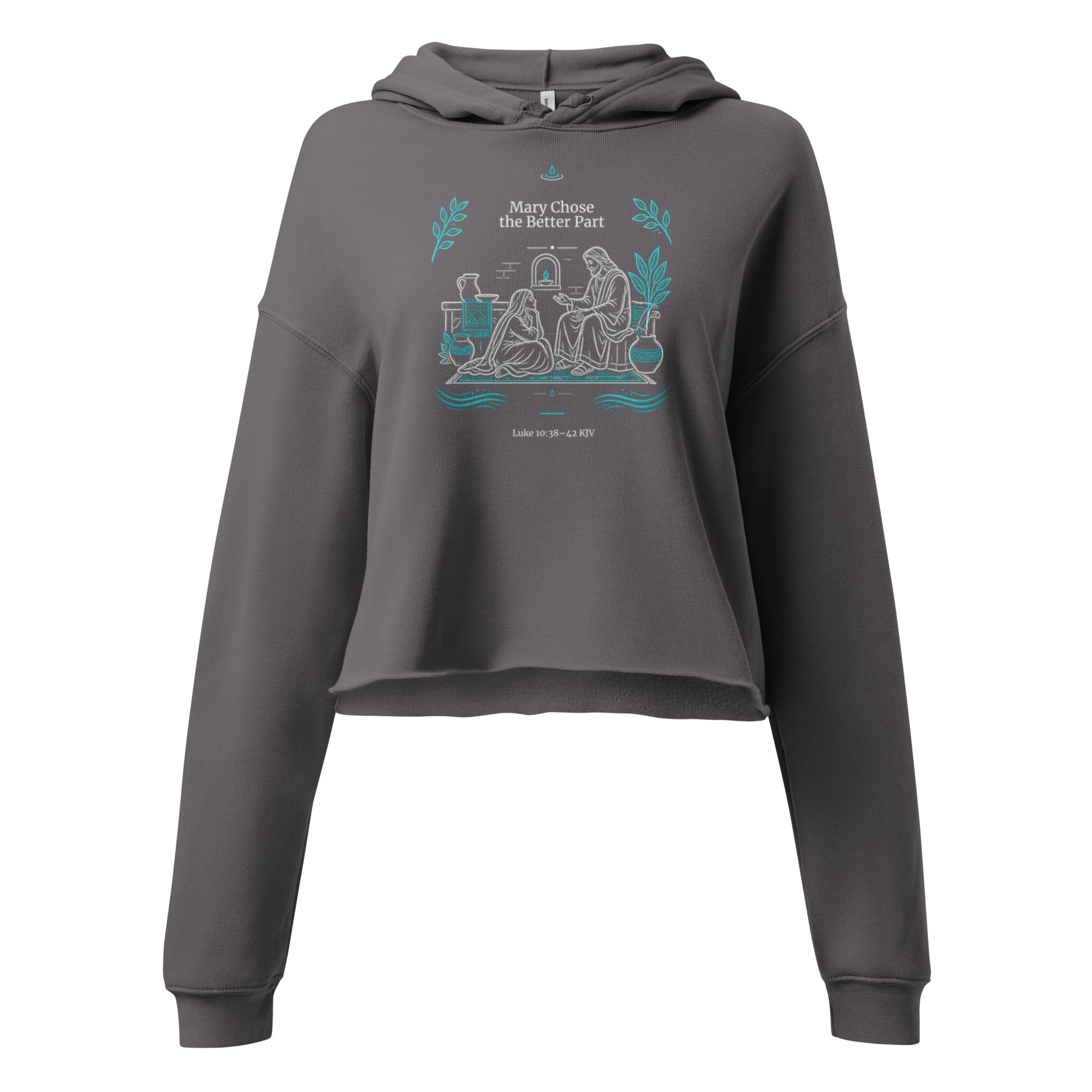You Chose the Better Part | Luke 10:38–42 Christian Women’s Crop Hoodie - Image 3